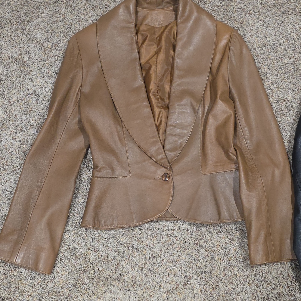 Leather Jacket Blazer Bundle 2 Womens Sz 4 Small - Picture 2 of 8